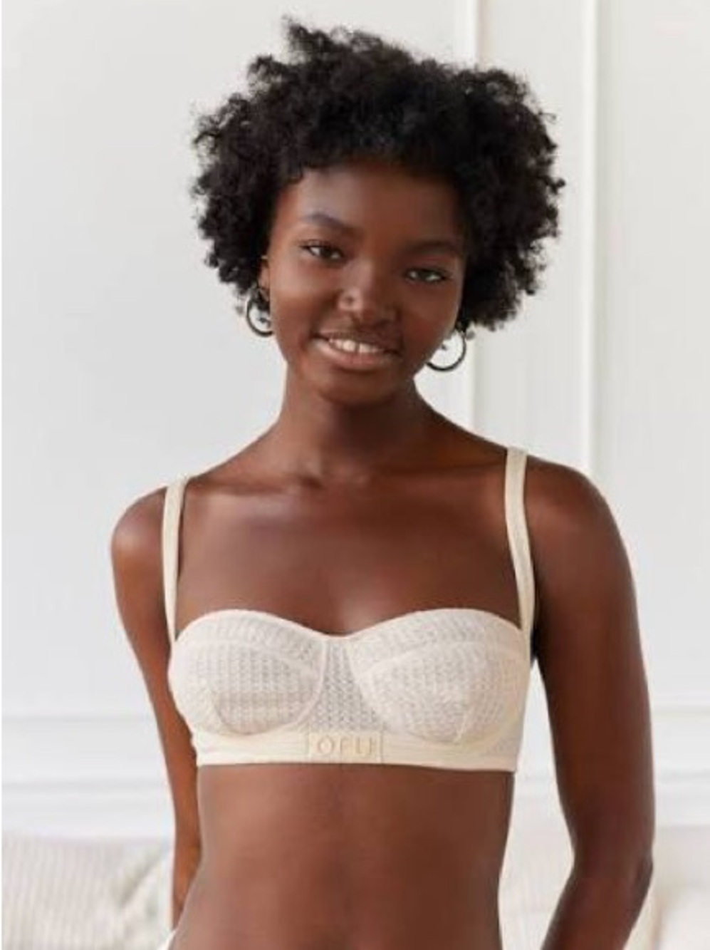 Urban Outfitters Cream Lace Balconette Bra